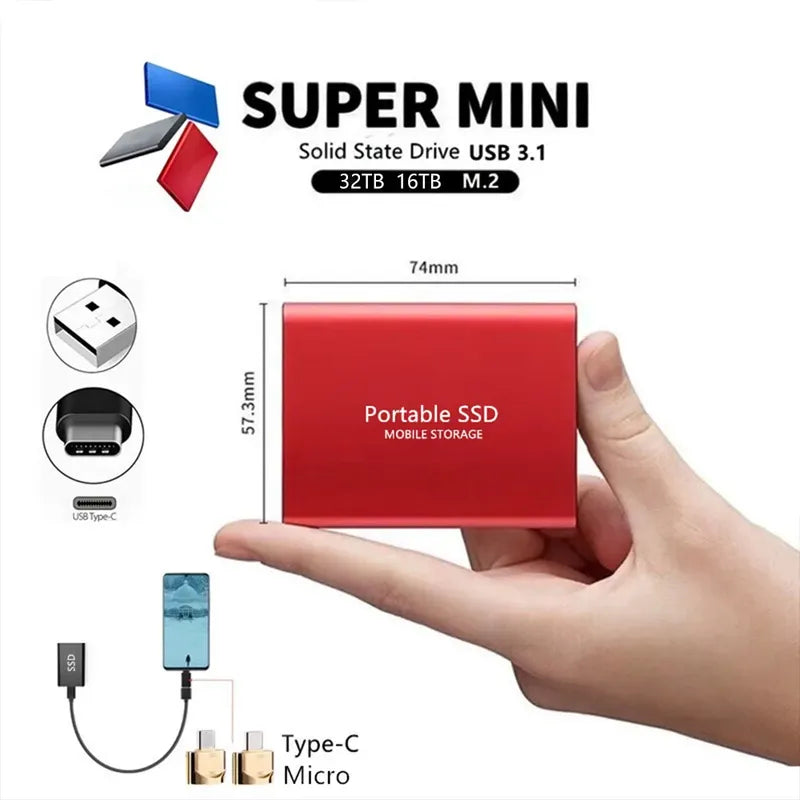 Disque SSD externe 1, 2, 4, 8, 12, 16, 32, 64 To