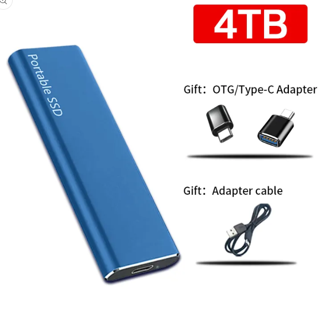 Disque SSD externe portable USB‑C 4 To pour PC et Mac