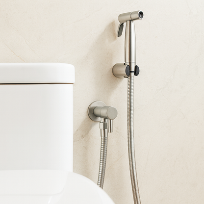 Douchette WC en acier inoxydable – montage mural avec jet réglable