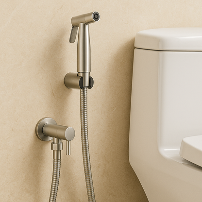 Douchette WC en acier inoxydable – montage mural avec jet réglable