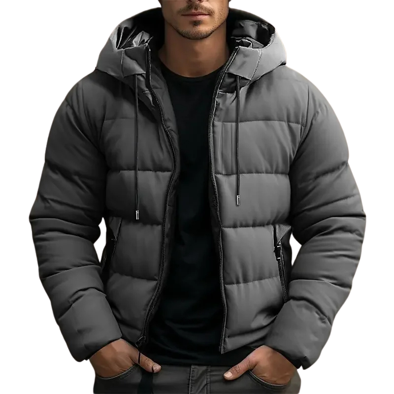Doudoune d’hiver à capuche chaude pour homme