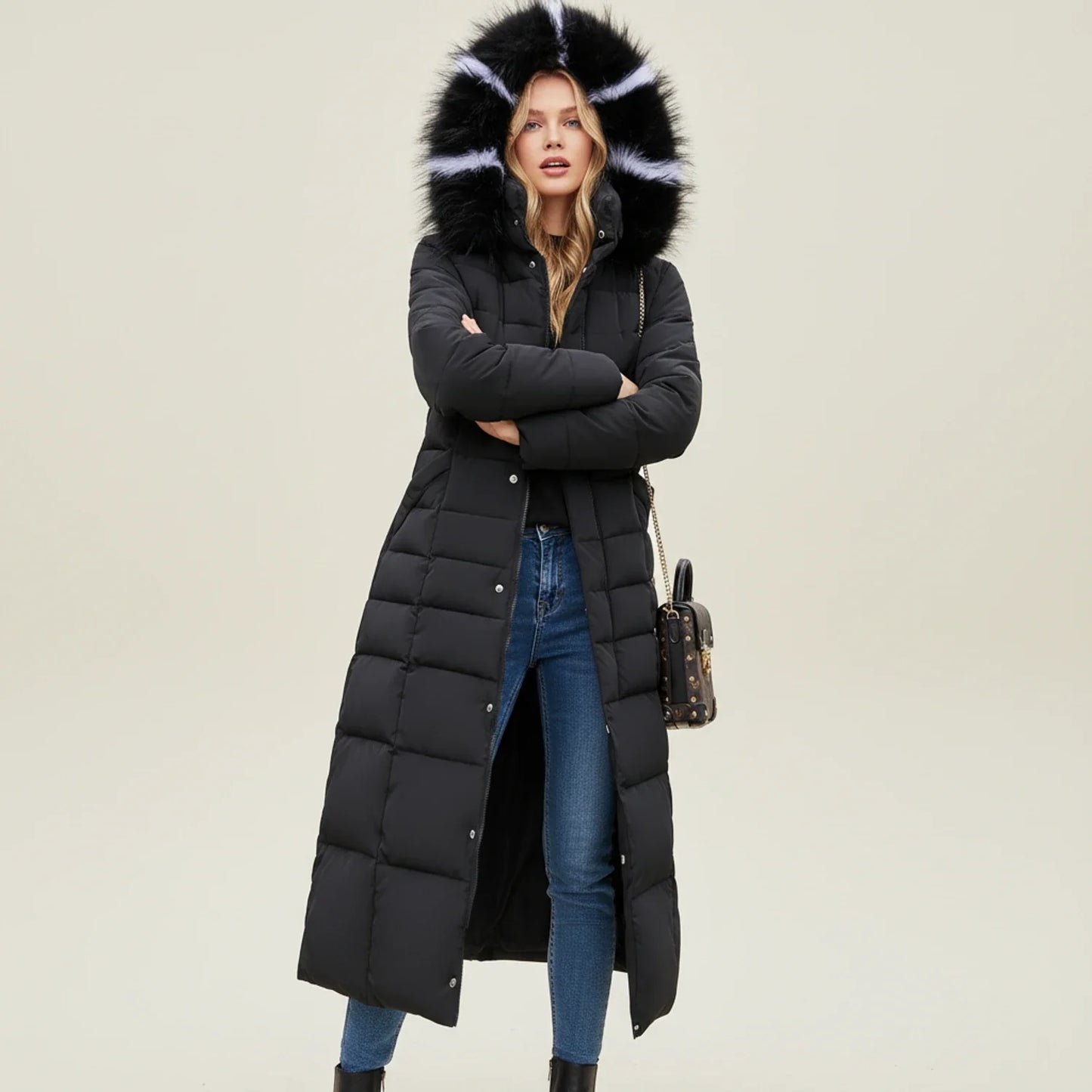 Doudoune d’hiver à capuche pour femme