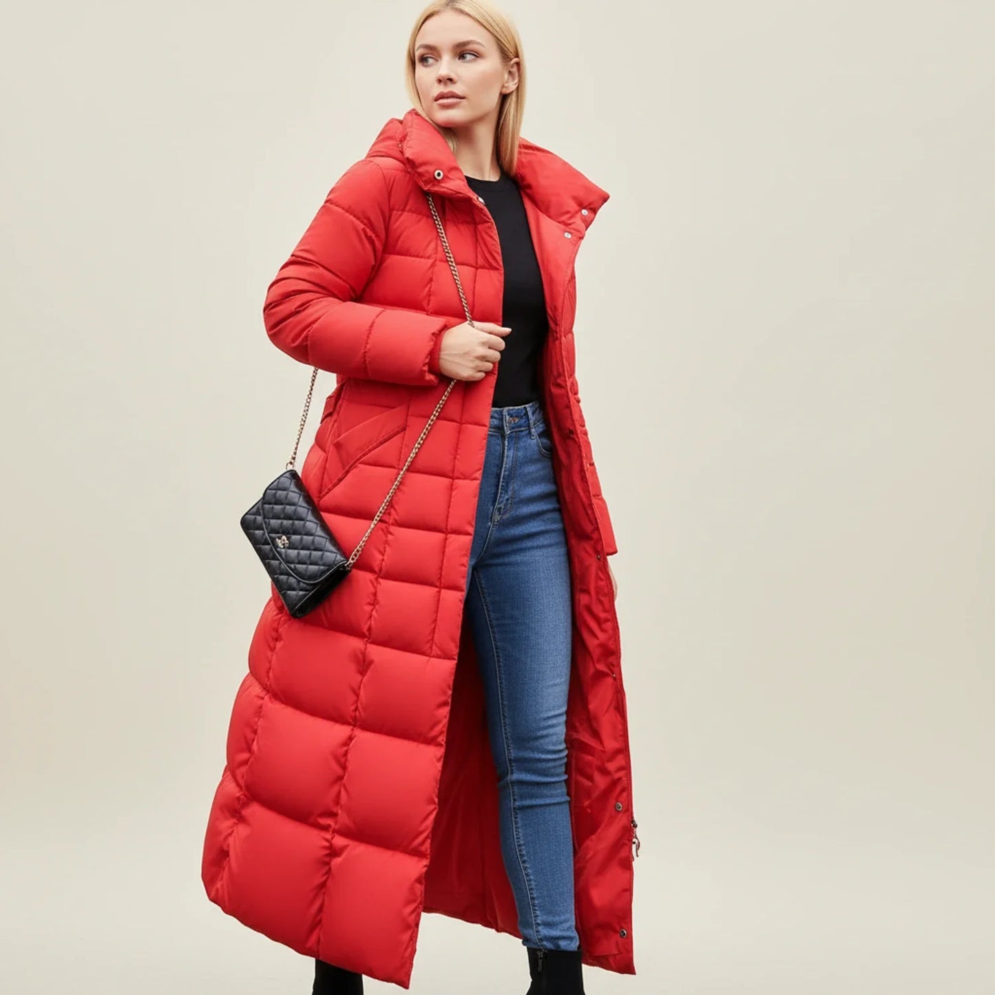 Doudoune d’hiver à capuche pour femme
