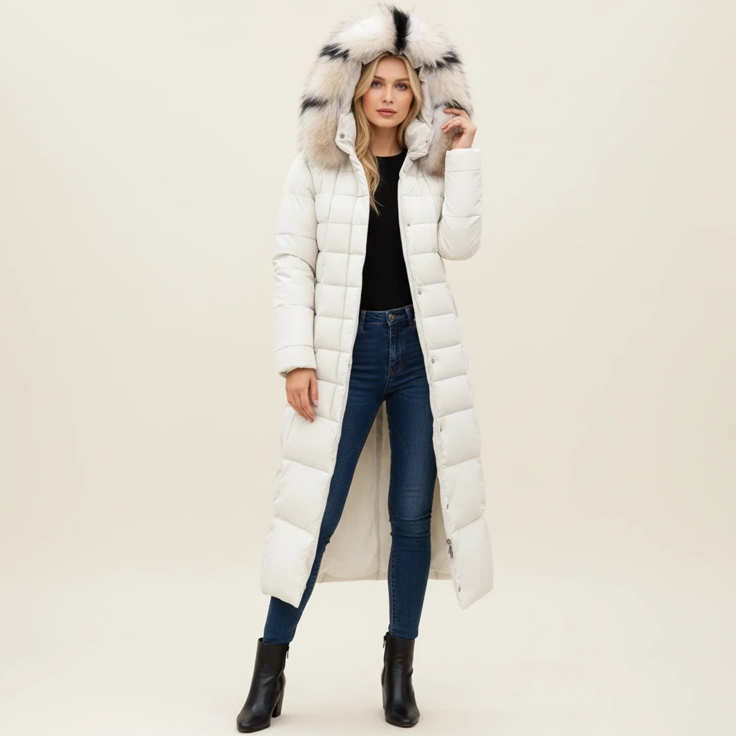 Doudoune d’hiver à capuche pour femme