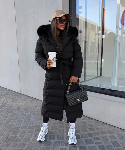 Doudoune d’hiver femme ceinturée