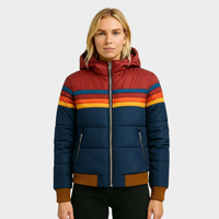 Doudoune rétro multicolore pour femme