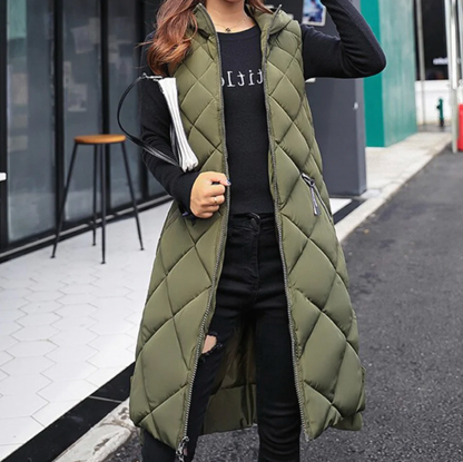 Doudoune sans manches longue femme