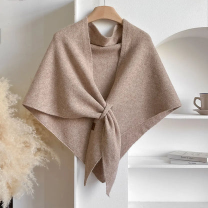 Écharpe triangulaire en laine pour femme, automne-hiver