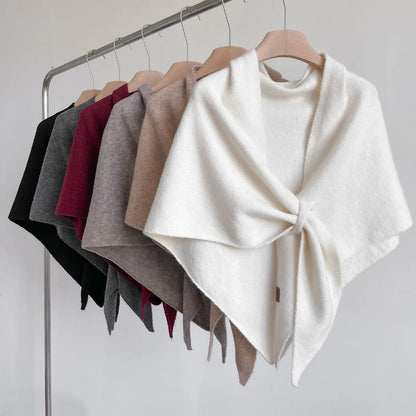 Écharpe triangulaire en laine pour femme, automne-hiver