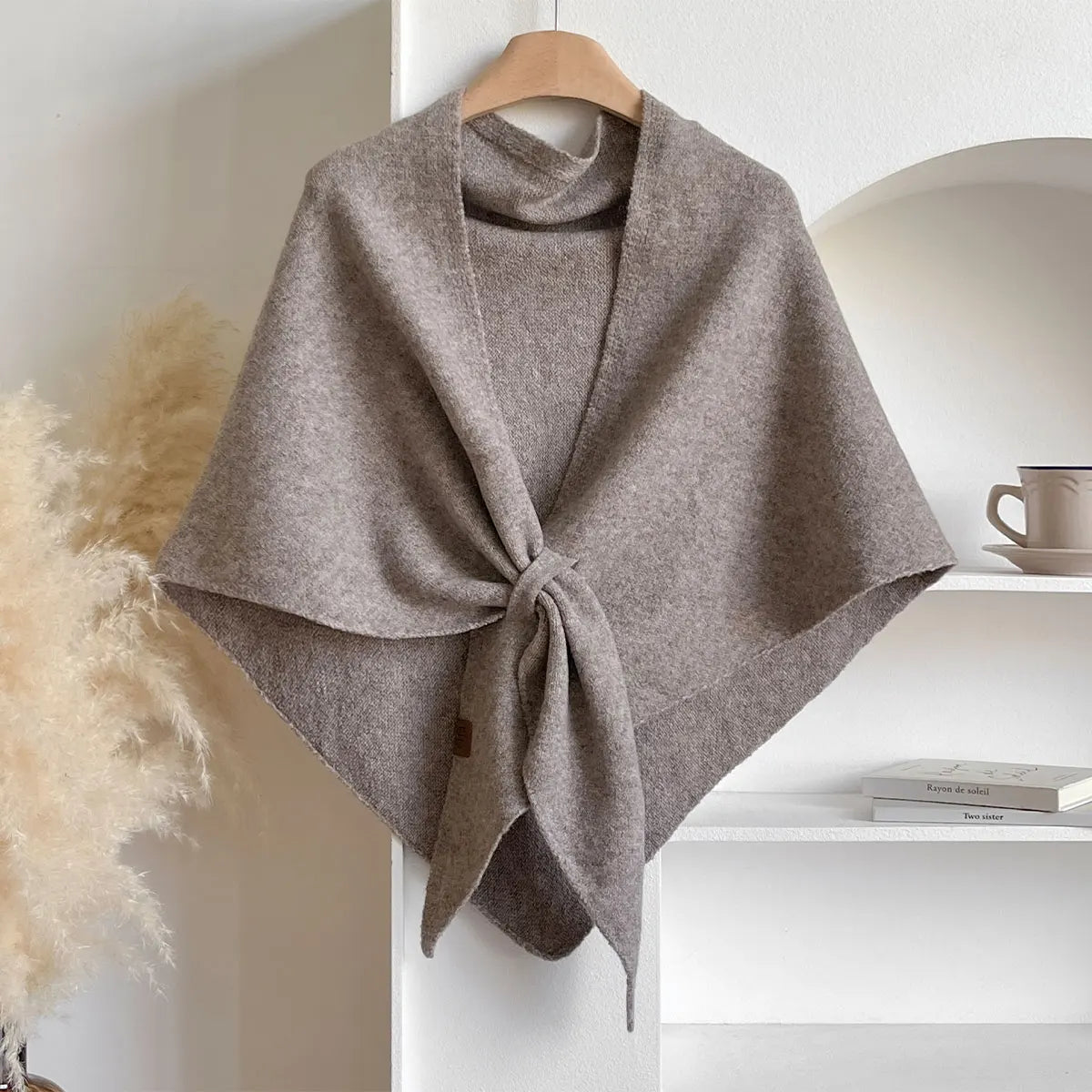 Écharpe triangulaire en laine pour femme, automne-hiver