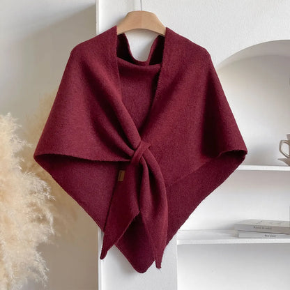 Écharpe triangulaire en laine pour femme, automne-hiver