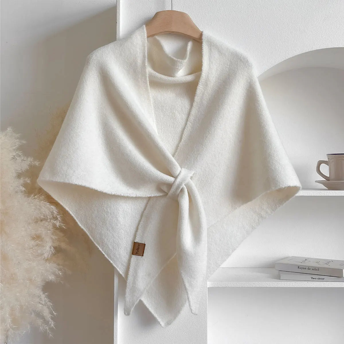 Écharpe triangulaire en laine pour femme, automne-hiver