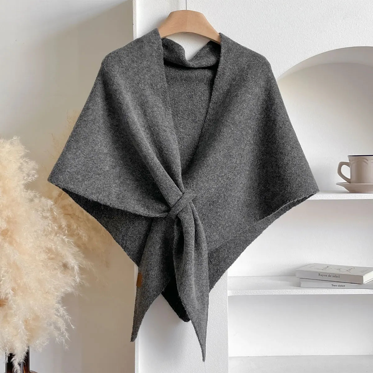 Écharpe triangulaire en laine pour femme, automne-hiver