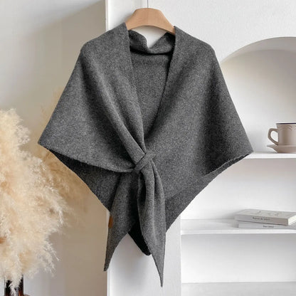 Écharpe triangulaire en laine pour femme, automne-hiver