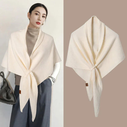 Écharpe triangulaire en laine pour femme, automne-hiver