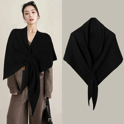 Écharpe triangulaire en laine pour femme, automne-hiver