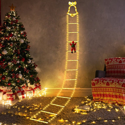 Échelle lumineuse de Noël animée avec télécommande – Père Noël grimpeur