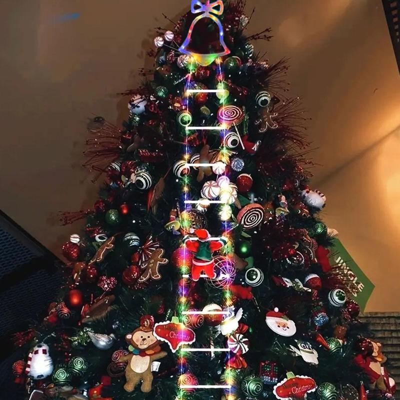 Échelle lumineuse de Noël animée avec télécommande – Père Noël grimpeur