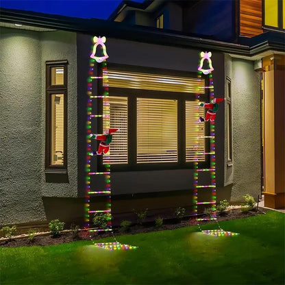 Échelle lumineuse de Noël animée avec télécommande – Père Noël grimpeur