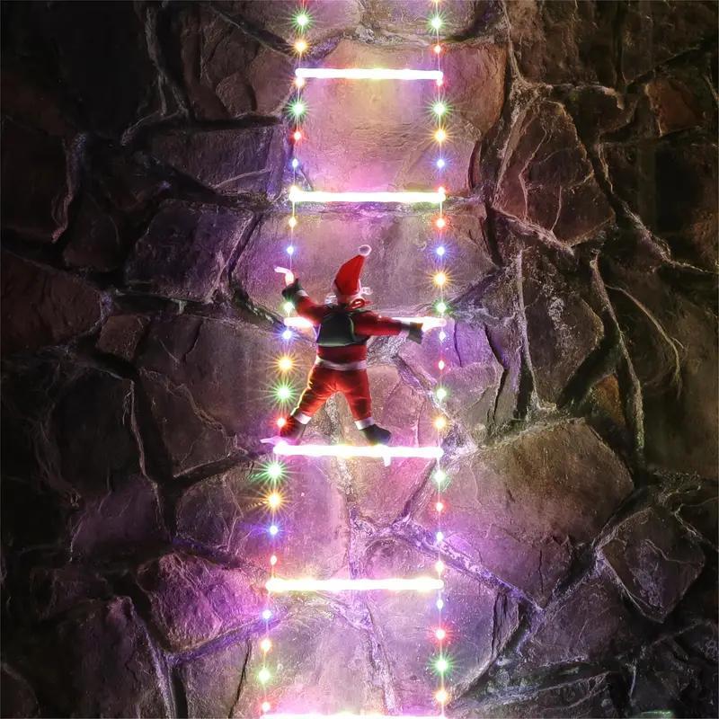 Échelle lumineuse de Noël animée avec télécommande – Père Noël grimpeur