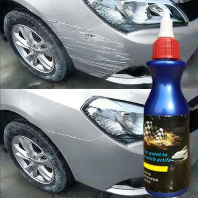 Efface-rayures pour carrosserie avec éponge de polissage – formule non abrasive facilitant l’élimination des rayures sur la peinture automobile