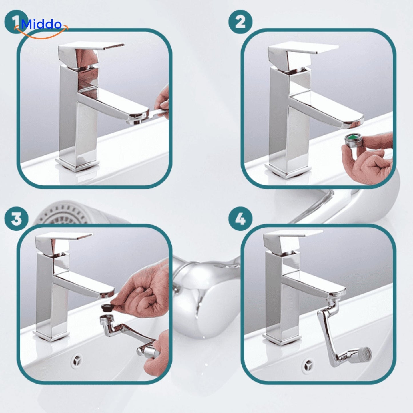 Embout de robinet rotatif à 1080°