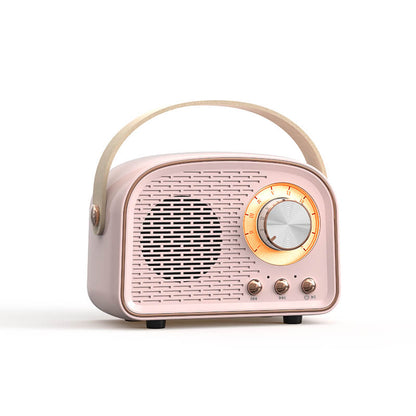 Enceinte Bluetooth rétro façon radio ronde | Sans fil | Portable | Son élégant pour la maison et en déplacement