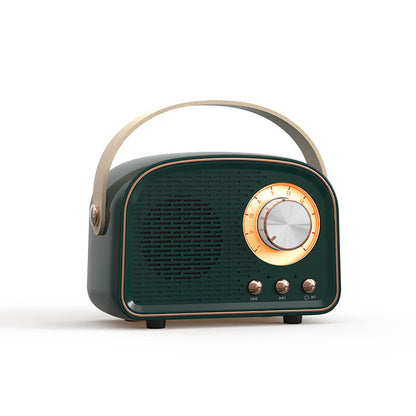 Enceinte Bluetooth rétro façon radio ronde | Sans fil | Portable | Son élégant pour la maison et en déplacement