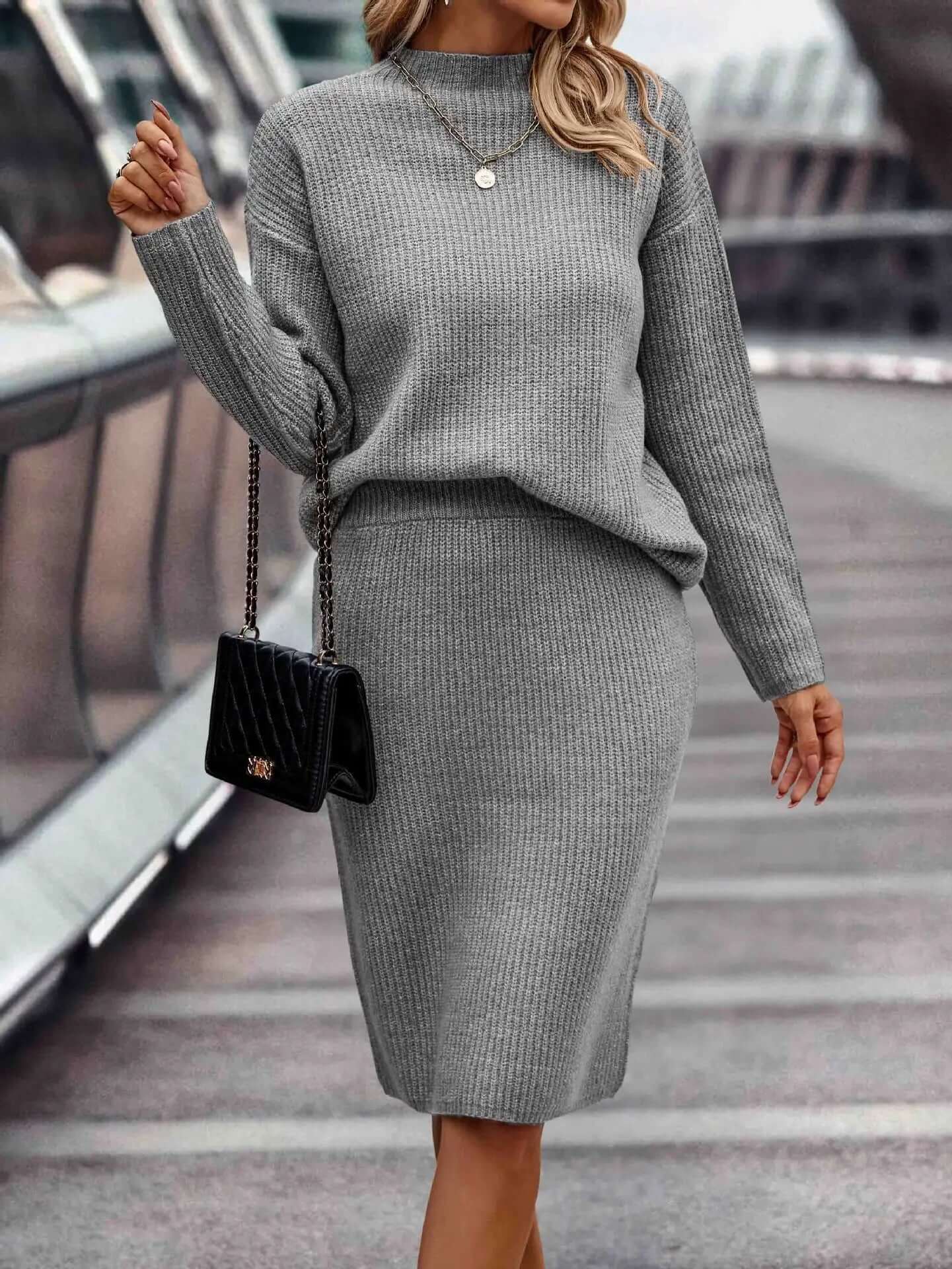 Ensemble 2 pièces en maille pour femme