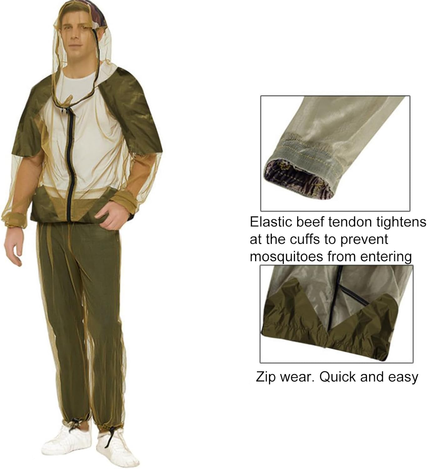 Ensemble anti-moustiques à capuche - protection légère pour l'extérieur