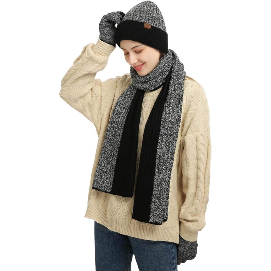 Ensemble bonnet et gants d’hiver pour homme