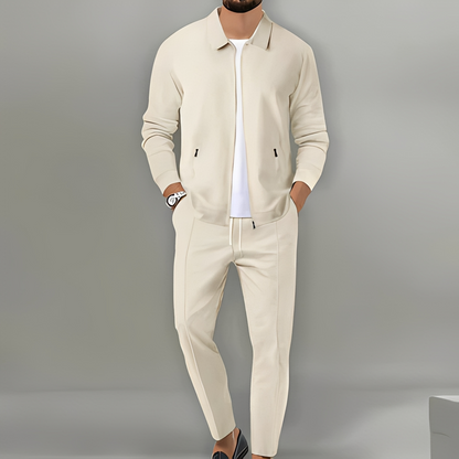 Ensemble costume à veste zippée pour homme