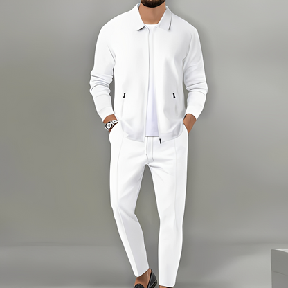 Ensemble costume à veste zippée pour homme