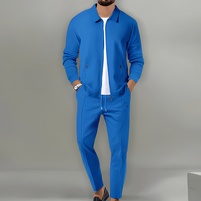 Ensemble costume à veste zippée pour homme