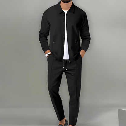 Ensemble costume à veste zippée pour homme