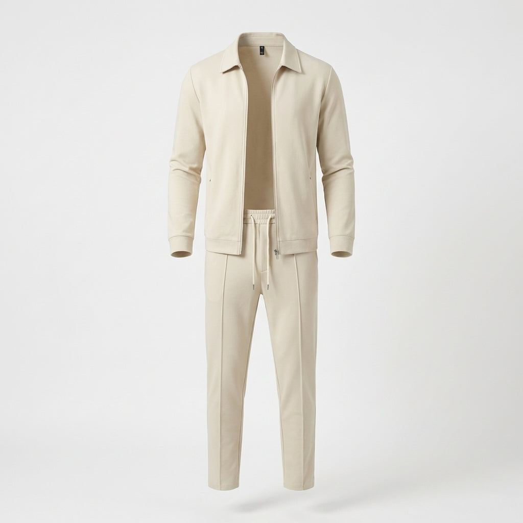 Ensemble costume à veste zippée pour homme