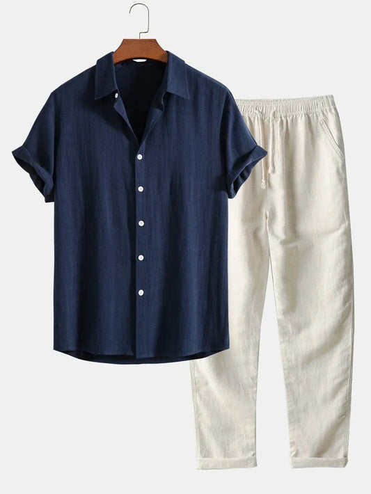 Ensemble d'été pour homme: pantalon et chemise confortables