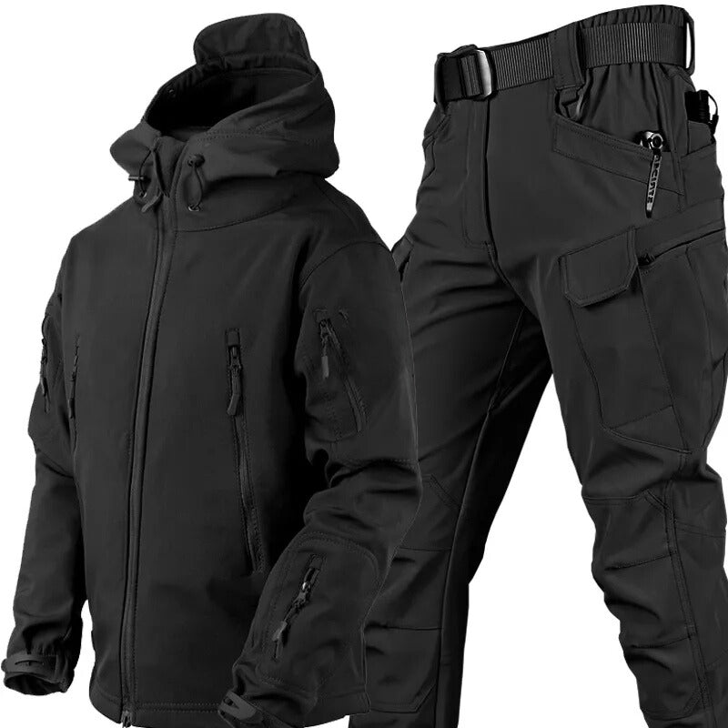 Ensemble d’extérieur imperméable et coupe-vent avec doublure polaire et six poches