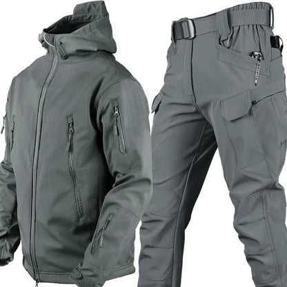 Ensemble d’extérieur imperméable et coupe-vent avec doublure polaire et six poches