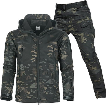 Ensemble d’extérieur imperméable et coupe-vent avec doublure polaire et six poches
