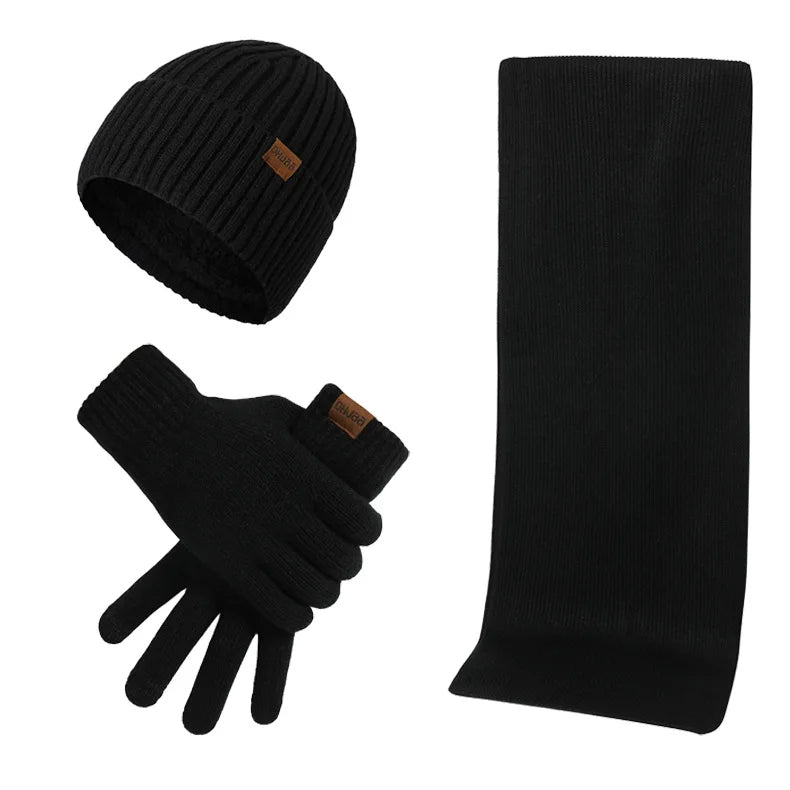 Ensemble d'hiver au style affirmé | avec bonnet, écharpe et gants au style affirmé