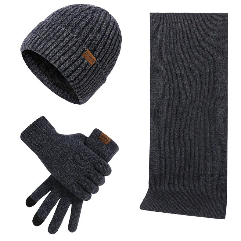 Ensemble d'hiver au style affirmé | avec bonnet, écharpe et gants au style affirmé