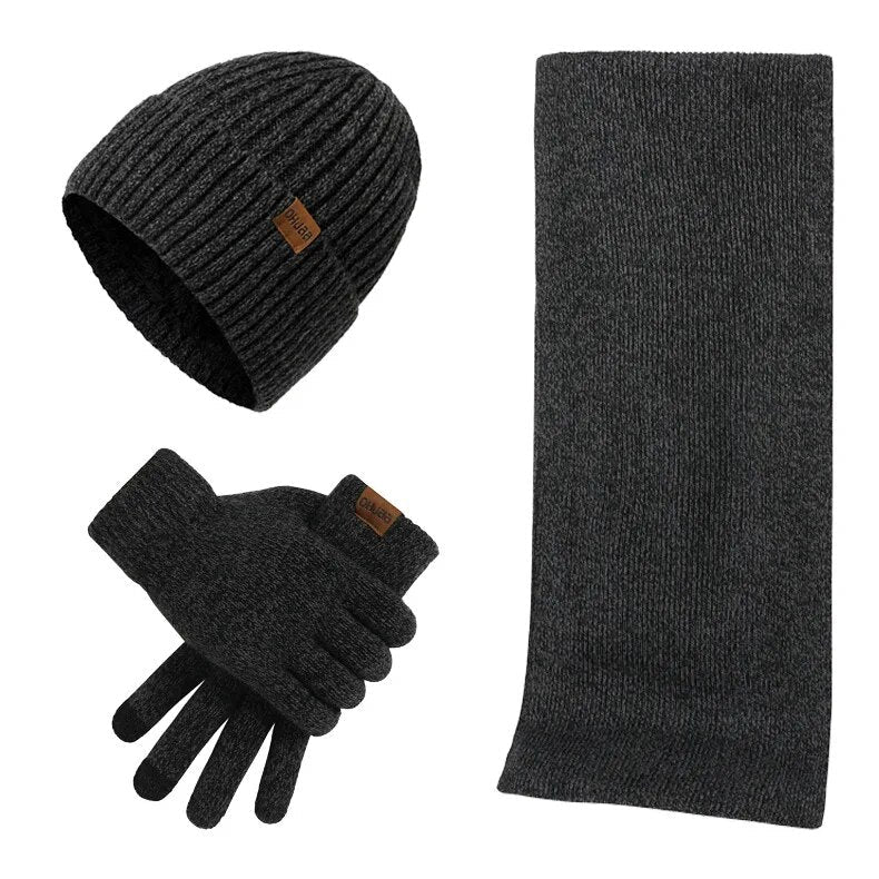 Ensemble d'hiver au style affirmé | avec bonnet, écharpe et gants au style affirmé