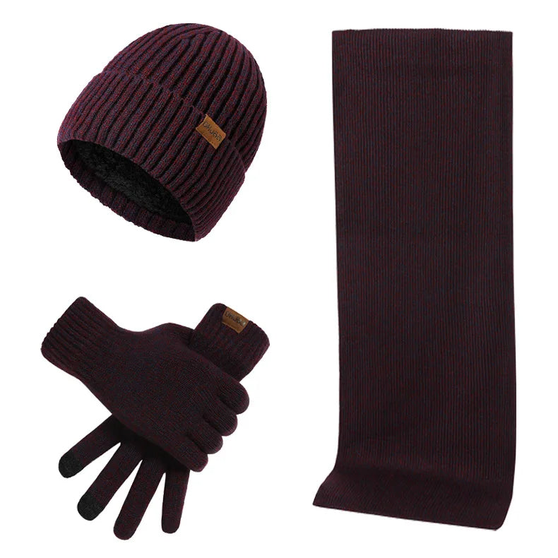 Ensemble d'hiver au style affirmé | avec bonnet, écharpe et gants au style affirmé