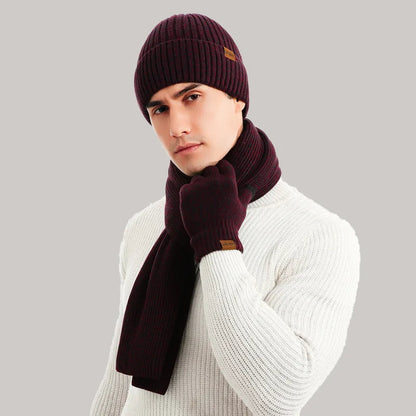 Ensemble d'hiver au style affirmé | avec bonnet, écharpe et gants au style affirmé