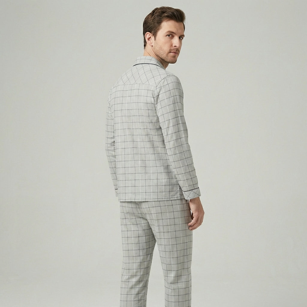 Ensemble d’intérieur à carreaux pour homme