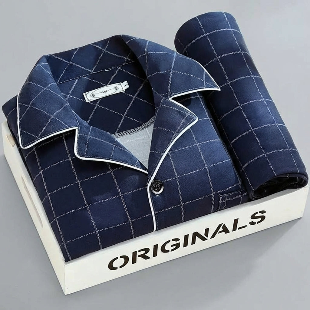 Ensemble d’intérieur à carreaux pour homme