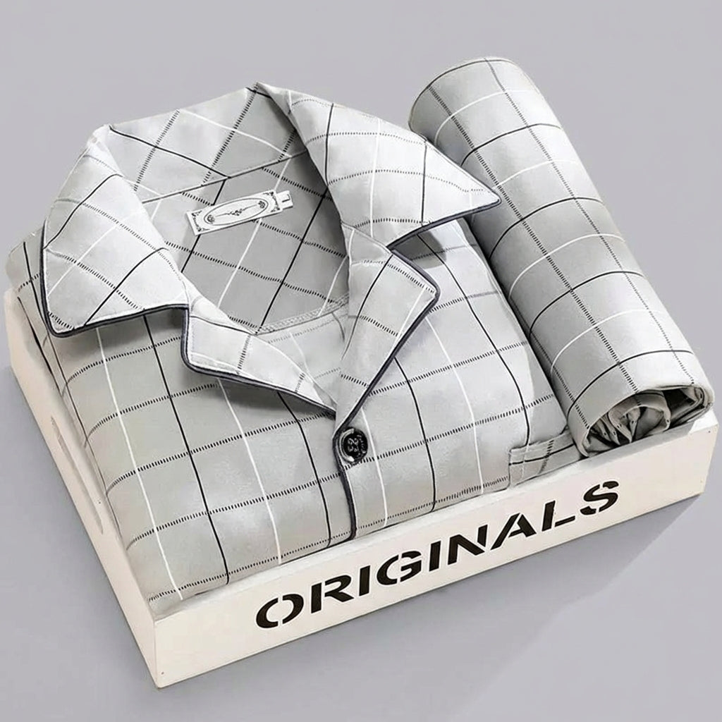 Ensemble d’intérieur à carreaux pour homme
