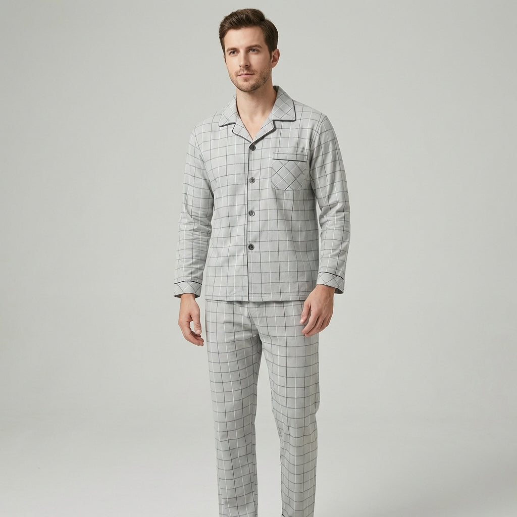 Ensemble d’intérieur à carreaux pour homme
