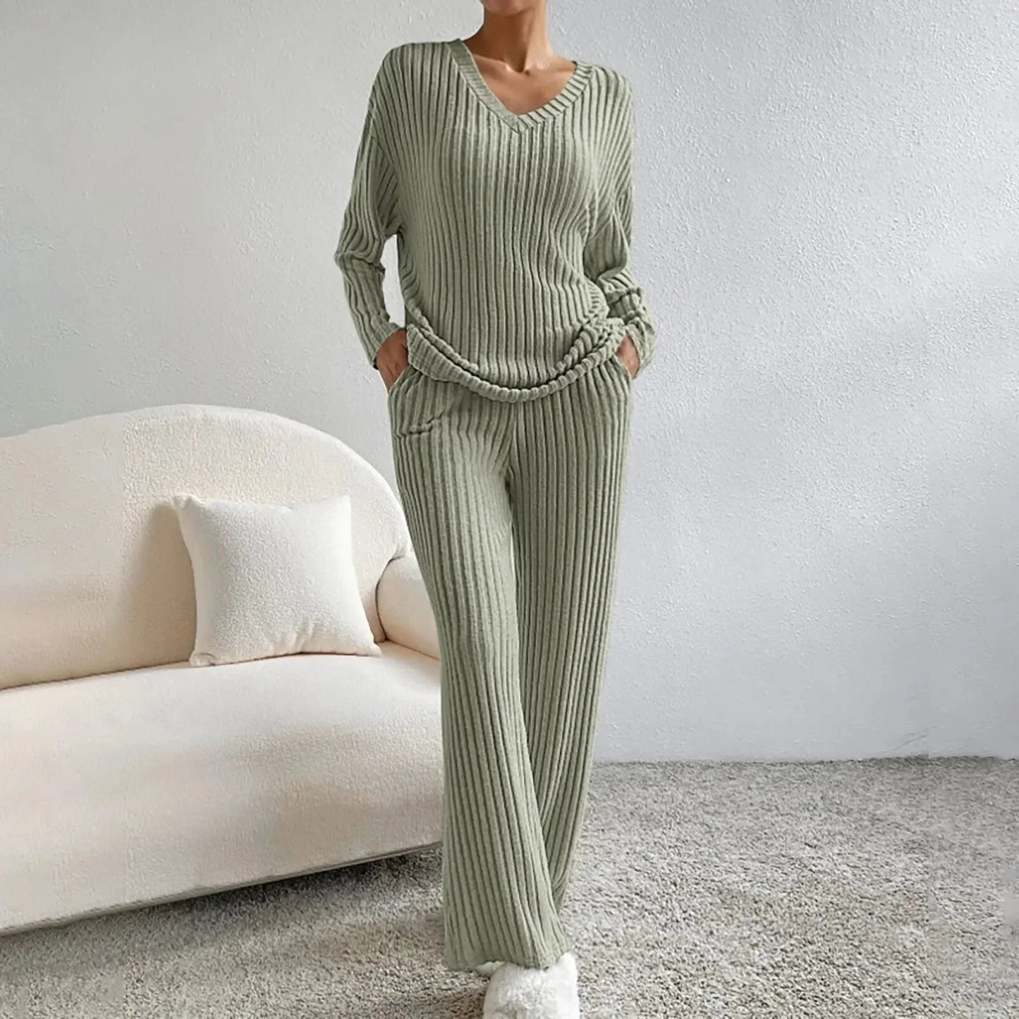Ensemble d’intérieur en maille pour femme
